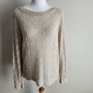 Vintage D'Allards Crochet Sweater Womens Medium Granniecore Granola Academia 90s
